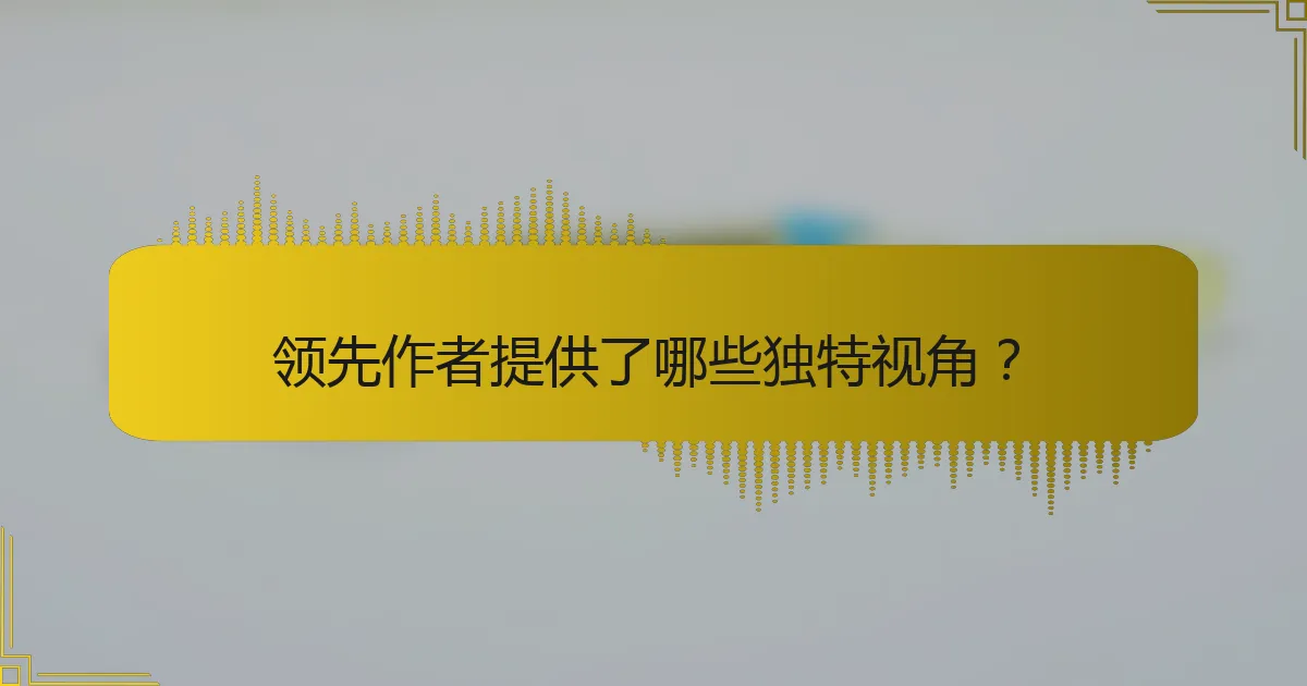 领先作者提供了哪些独特视角？