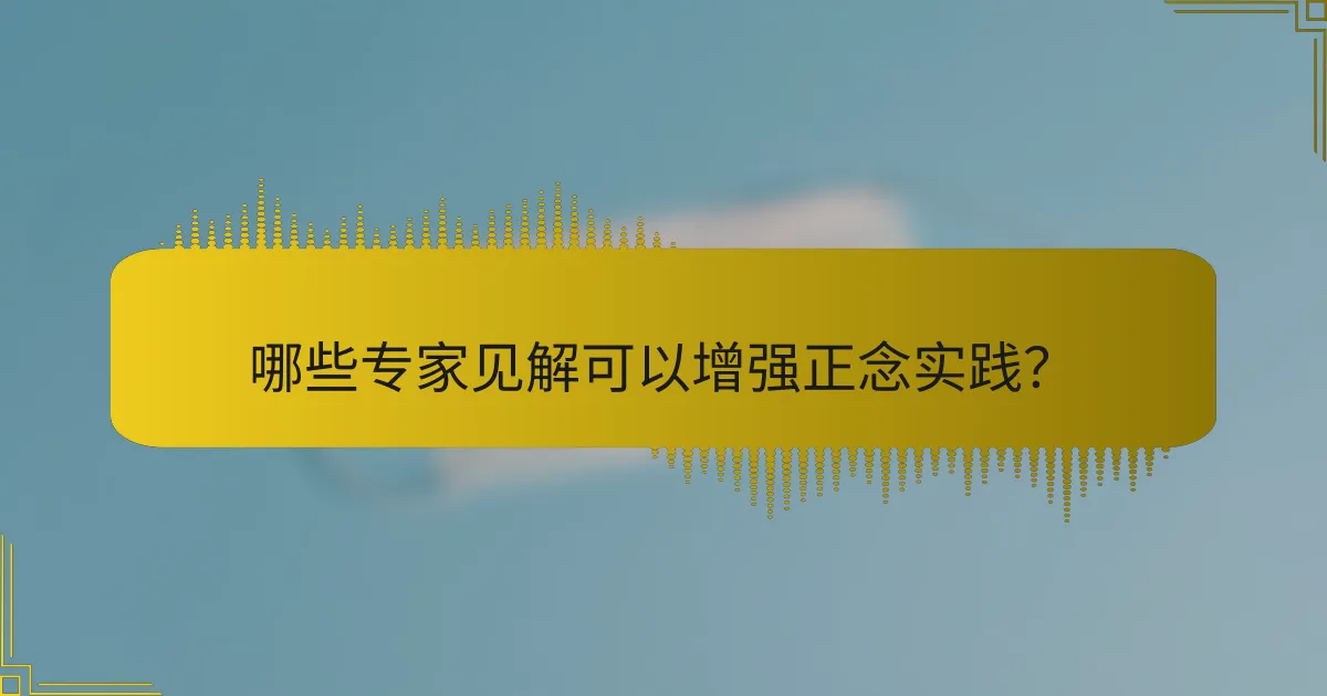 哪些专家见解可以增强正念实践？