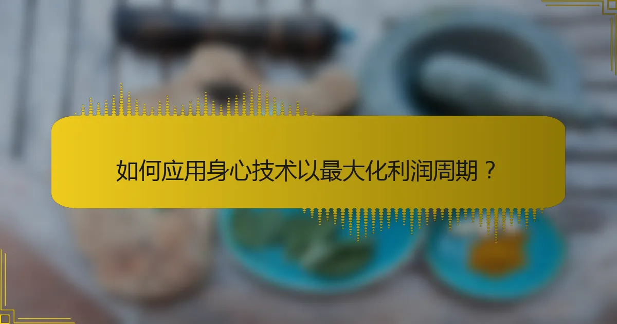如何应用身心技术以最大化利润周期？