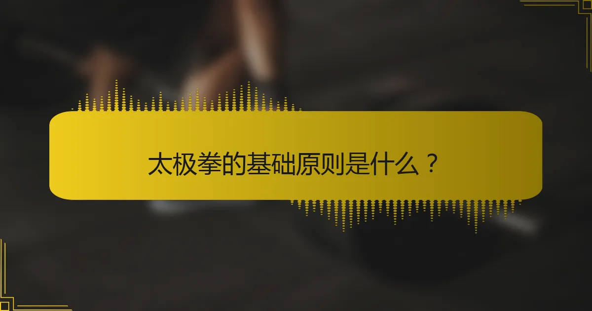 太极拳的基础原则是什么？