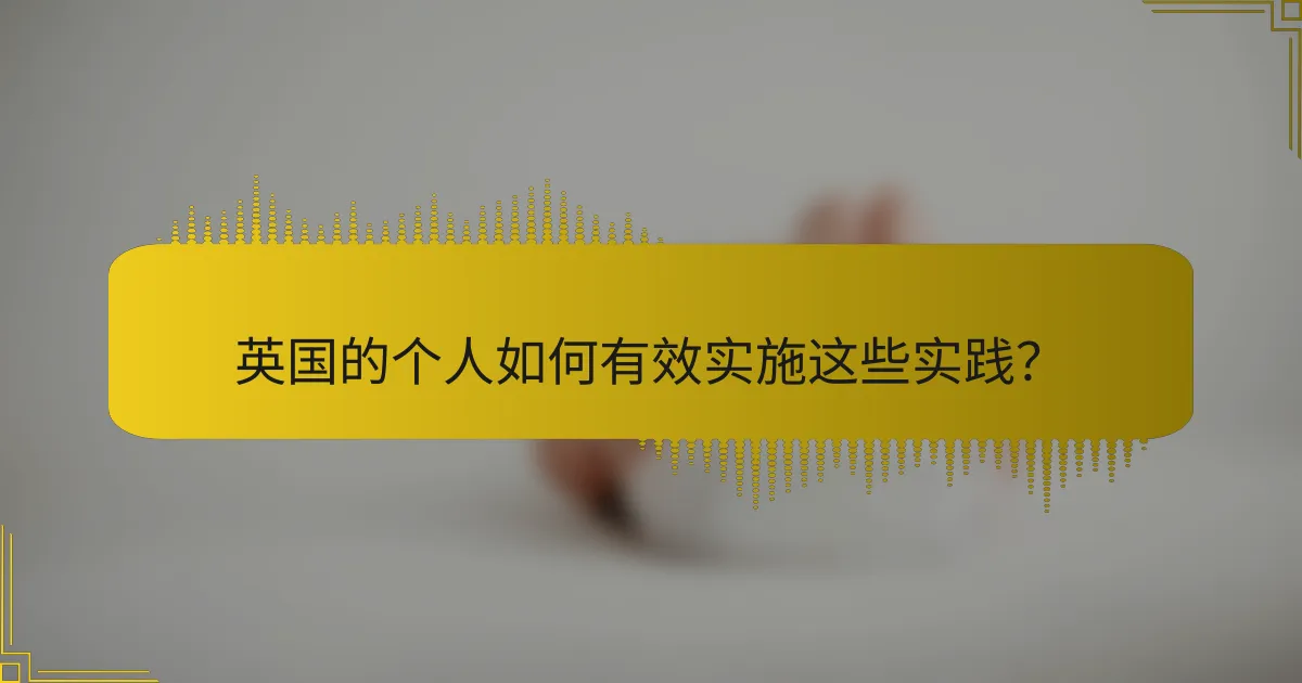 英国的个人如何有效实施这些实践？