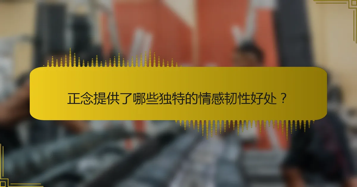 正念提供了哪些独特的情感韧性好处？