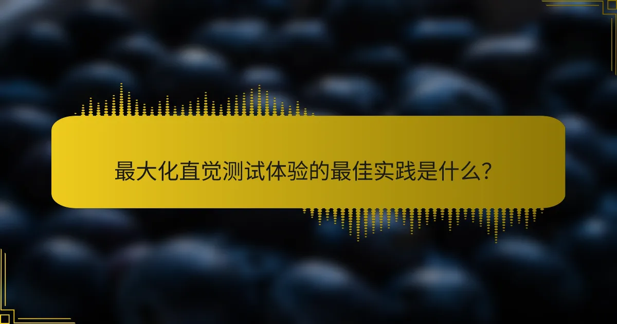 最大化直觉测试体验的最佳实践是什么？